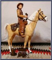 Johnny West & Thunderbolt (Palomino) (Rivets) from Best of the West - Johnny West - Combos manufactured by Marx [Loose]