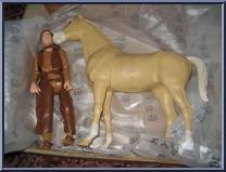 Johnny West & Thunderbolt (Palomino) (Rivets) from Best of the West - Johnny West - Combos manufactured by Marx [Loose]