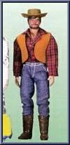 Cowboy (Plaid, Brown Vest) from Big Jim - Old West Outfits manufactured by Mattel [Loose]