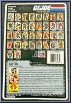 Raptor from G.I. Joe - Classic Collection - Series  6 manufactured by Hasbro [Back]