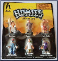 Santos / Puppet / Papi Chulo / Mad Bomber / Lizard / Gangsta Hoopa from Homies - Series  6 manufactured by Homieshop [Front]