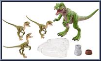 Baby T Rex & 3 Compsognathus Compy from Jurassic Park - Amber Collection - Dinos manufactured by Mattel [Loose]