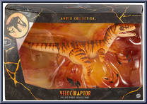 Velociraptor Tiger from Jurassic Park - Amber Collection - Dinos manufactured by Mattel [Front]