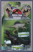 Spinosaurus (Green) / Tyrannosaurus Rex (Brown) from Jurassic Park Dinosaurs (2004) - Dinosaur Packs manufactured by Hasbro [Front]