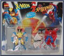 Battle Ravaged Wolverine & Vampire Spider-Man from Marvel - Canadian 2-Pack - Series 4 manufactured by Toy Biz [Front]