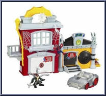 Bank Heist Battleground from Marvel Super Hero Squad - Spider-Man Playsets manufactured by Hasbro [Loose]