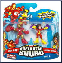 Iron Man & Spider-Woman from Marvel Super Hero Squad - Series 16 manufactured by Hasbro [Front]