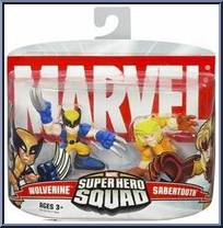 Wolverine & Sabretooth from Marvel Super Hero Squad - Series  1 manufactured by Hasbro [Front]