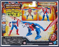 Captain America & Redwing from Mech Strike - Mechasaurs - Deluxe manufactured by Hasbro [Back]