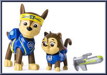 Chase and Kitty from Paw Patrol - Pup-Fu manufactured by Spinmaster [Loose]