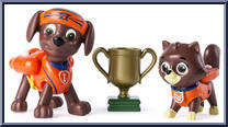 Zuma and Kitty from Paw Patrol - Pup-Fu manufactured by Spinmaster [Loose]