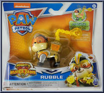 Rubble from Paw Patrol - Mighty Pups Super Paws - Basic Series manufactured by Spinmaster [Front]