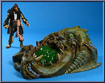 Jack Sparrow in Kraken Slime with Kraken from Pirates of the Caribbean - Secrets of the Deep - Deluxe Figures manufactured by Zizzle [Loose]
