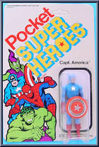 Captain America from Pocket Super Heroes - White Card manufactured by Mego [Front]