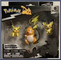 Pichu / Pikachu / Raichu from Pokemon Select - Evolution Multi-Pack manufactured by Jazwares [Front]