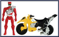 Dino Cycle and Red Ranger from Power Rangers Dino Charge - Dino Cycles manufactured by Bandai [Loose]