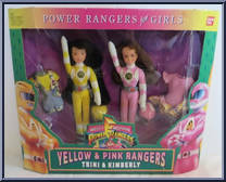 Yellow & Pink Rangers (Trini & Kimberly) from Power Rangers Mighty Morphin - For Girls manufactured by Bandai [Front]