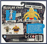 Mordecai vs Forearmageddon from Regular Show - Thumb Wrestlers manufactured by Jazwares [Back]