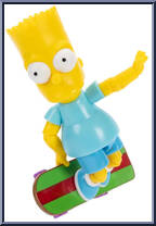 Bart (Skateboard / Blue Shirt) from Simpsons - Basic Series manufactured by Jakks Pacific [Loose]