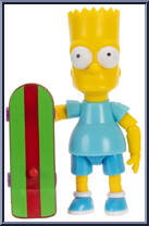 Bart (Skateboard / Blue Shirt) from Simpsons - Basic Series manufactured by Jakks Pacific [Loose]