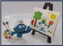 Artist Smurf from Smurfs - Super Smurfs manufactured by Peyo [Loose]
