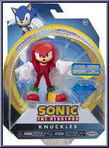 Knuckles (with Blue Chaos Emerald) from Sonic the Hedgehog - Basic Series manufactured by Jakks Pacific [Front]
