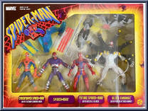4-Pack (Spider-Man, Cyberfighter, Future Spider-Man, Alien Carnage) from Spider-Man (2000) - Multi-Packs manufactured by Toy Biz [Front]