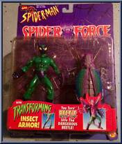 Beetle from Spider-Man - Spider Force manufactured by Toy Biz [Front]