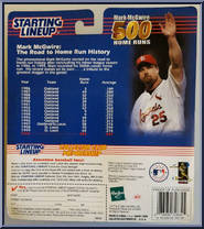 Mark McGwire (500 Homeruns) from Starting Lineup - Baseball - 2000 Series manufactured by Kenner [Back]