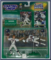John Elway / Terrell Davis from Starting Lineup - Football - Classic Doubles - 1999 manufactured by Kenner [Front]