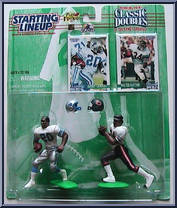 Barry Sanders / Walter Payton from Starting Lineup - Football - Classic Doubles - 1997 manufactured by Kenner [Front]