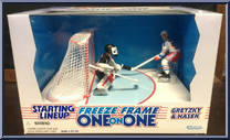 Wayne Gretzky / Dominik Hasek from Starting Lineup - Hockey - One on One - 1997 manufactured by Kenner [Front]