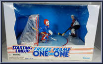 Joe Sakic / Mike Richter from Starting Lineup - Hockey - One on One - 1997 manufactured by Kenner [Front]