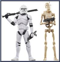 Phase II Clone Trooper & Battle Droid from Star Wars - Black Series (2020) - Clone Wars manufactured by Hasbro [Loose]