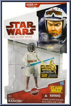 Obi-Wan Kenobi (Cold Weather Gear) from Star Wars - Clone Wars (2008) - White / Red Cards manufactured by Hasbro [Front]