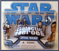 R2-D2 (with Serving Tray) / Princess Leia (Jabba's Slave) from Star Wars - Galactic Heroes - Wave 17 manufactured by Hasbro [Front]