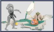 Yoda's Jedi Attack Fighter (with Yoda / Super Battle Droid) from Star Wars - Movie Heroes - Yoda Package - Vehicles manufactured by Hasbro [Loose]