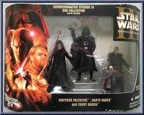 Emperor Palpatine / Darth Vader / Count Dooku from Star Wars - Revenge of the Sith - Commemorative Episode III DVD Collection manufactured by Hasbro [Front]