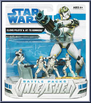 Clone Wars: Clone Pilots & AT-TE Gunners from Star Wars - Unleashed - Battle Packs manufactured by Hasbro [Front]