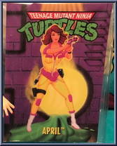 April (Yellow and Purple) [Reissue] from Teenage Mutant Ninja Turtles - 1994 - Basic Figures (with Cards) manufactured by Playmates [Card]