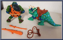 Cave Turtle Leo (with Dingy Dino) from Teenage Mutant Ninja Turtles - Cave Turtles manufactured by Playmates [Loose]