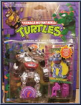 Robotic Rocksteady [Reissue] from Teenage Mutant Ninja Turtles - 1994 - Basic Figures (with Cards) manufactured by Playmates [Front]