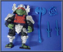 Shogun Raph (Silver Armor with Card) from Teenage Mutant Ninja Turtles - Shogun Turtles manufactured by Playmates [Loose]