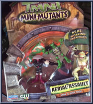 Aerial Assault (Mike & Elite Foot) from Teenage Mutant Ninja Turtles - 2007 Movie - Mini Mutants manufactured by Playmates [Front]