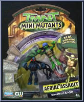 Aerial Assault (Donatello & Foot) from Teenage Mutant Ninja Turtles - 2007 Movie - Mini Mutants manufactured by Playmates [Front]