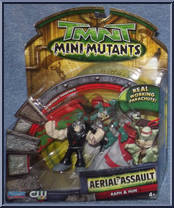Aerial Assault (Raph & Hun) from Teenage Mutant Ninja Turtles - 2007 Movie - Mini Mutants manufactured by Playmates [Front]