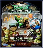 Code-Runner With Michelangelo from Teenage Mutant Ninja Turtles - 2007 Movie - Mini Mutants manufactured by Playmates [Front]