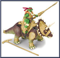 Dino Runners: Triceratops with Raphael from Teenage Mutant Ninja Turtles - Animated - Paleo Patrol: 2-Pack manufactured by Playmates [Loose]