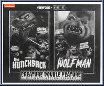 Leonardo (Hunchback) / Raphael (Wolf Man) (Black & White) from Teenage Mutant Ninja Turtles - Universal Monsters manufactured by Neca [Front]