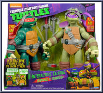 Raphael & Donatello from Teenage Mutant Ninja Turtles - Nickelodeon - Interactive Talking manufactured by Playmates [Front]